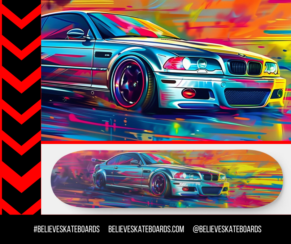 BMW Automotive Art Skateboard Deck — Design 09