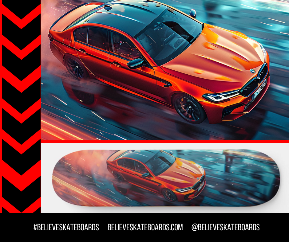 BMW Automotive Art Skateboard Deck — Design 05
