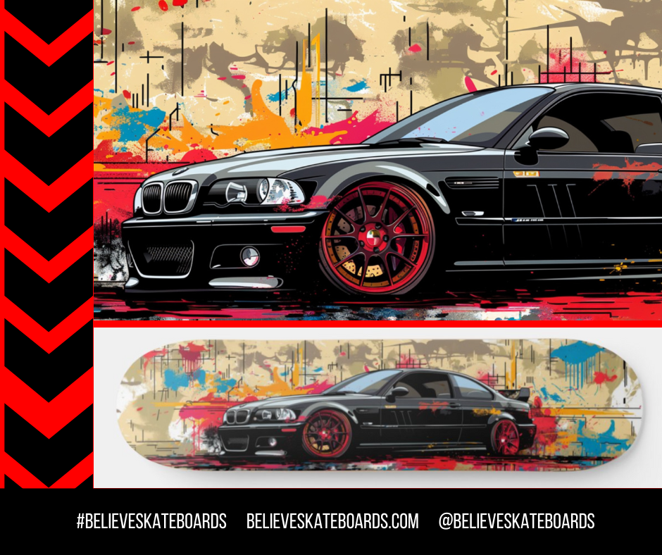 BMW Automotive Art Skateboard Deck — Design 12