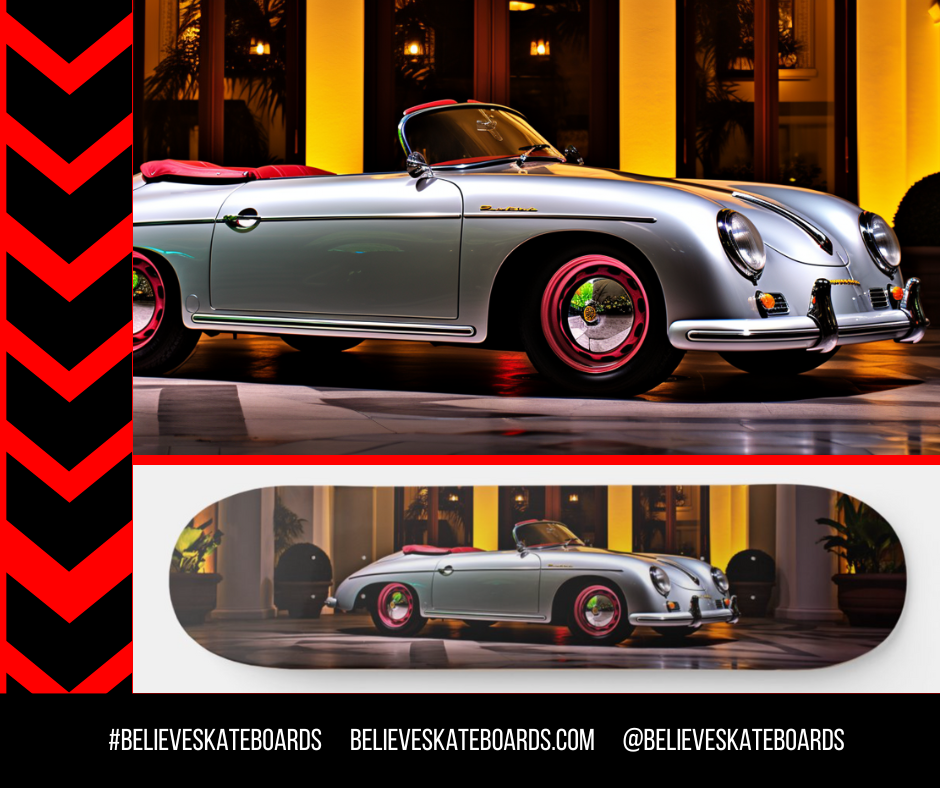 Porsche Automotive Art Skateboard Deck — Design 34