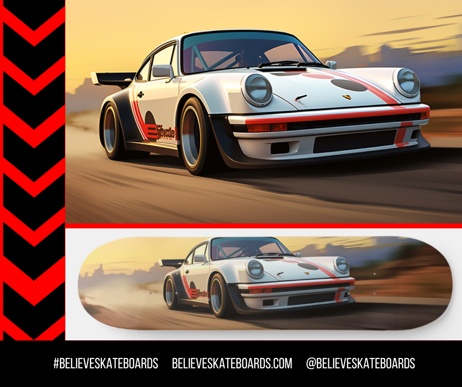 Porsche Automotive Art Skateboard Deck — Design 43
