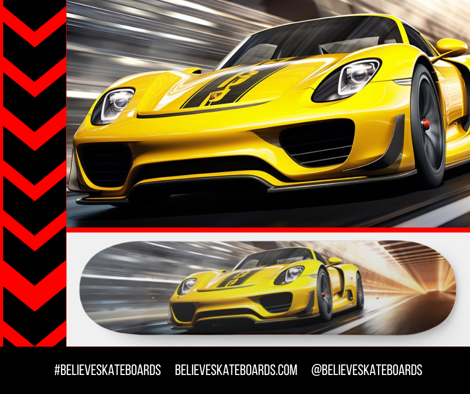 Porsche Automotive Art Skateboard Deck — Design 21