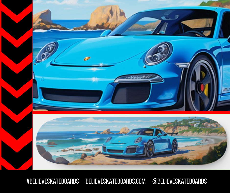 Porsche Automotive Art Skateboard Deck — Design 26