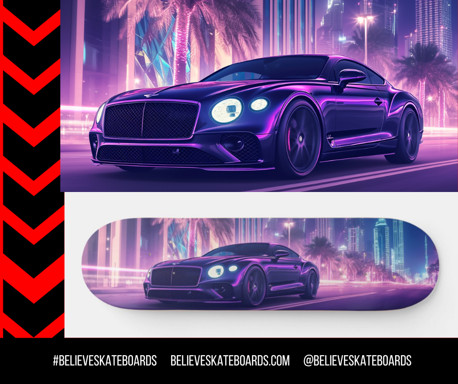 Bentley Automotive Art Skateboard Deck — Design 05