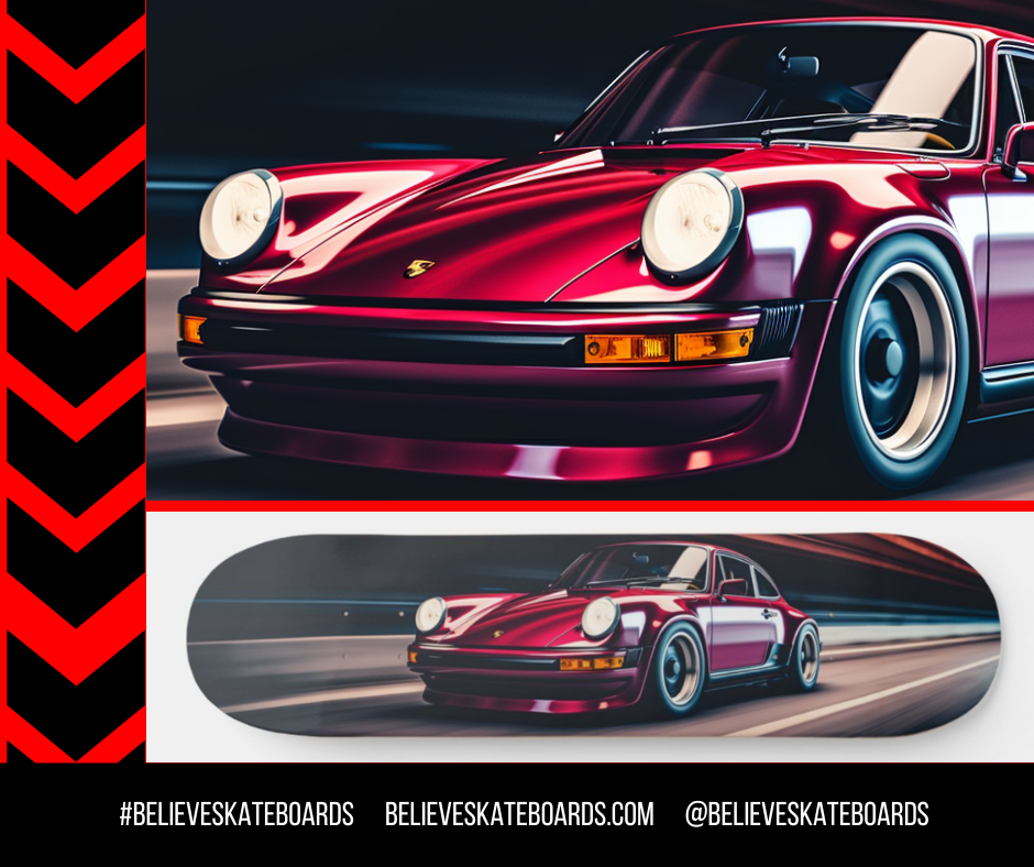Porsche Automotive Art Skateboard Deck — Design 33