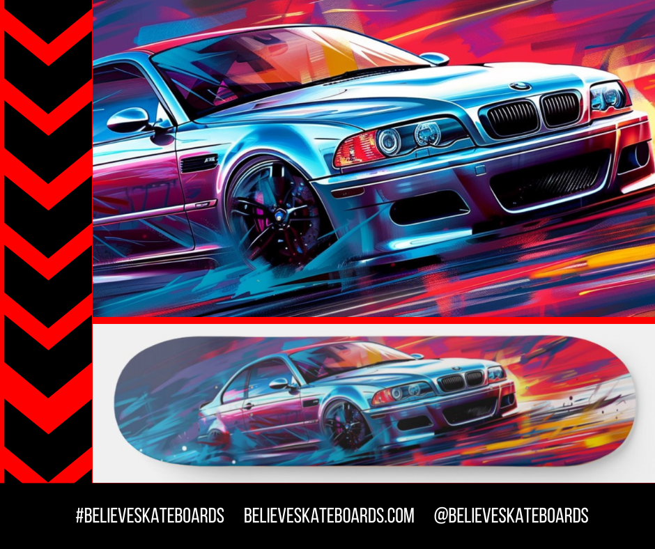 BMW Automotive Art Skateboard Deck — Design 10