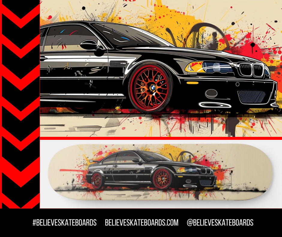 BMW Automotive Art Skateboard Deck — Design 32