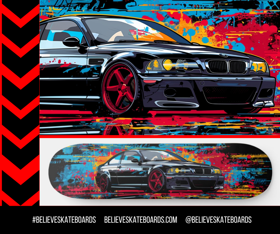 BMW Automotive Art Skateboard Deck — Design 21
