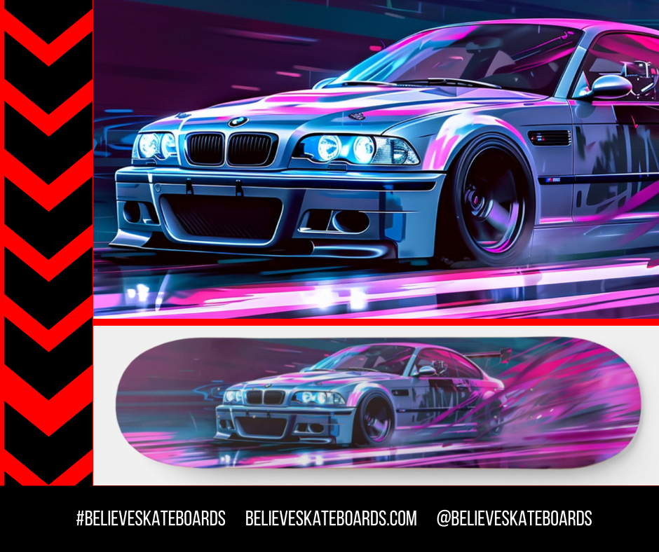 BMW Automotive Art Skateboard Deck — Design 34
