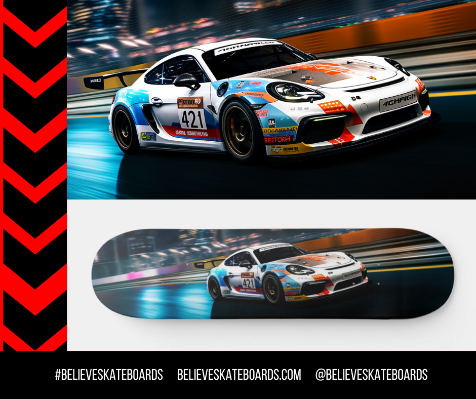 Porsche Automotive Art Skateboard Deck — Design 30