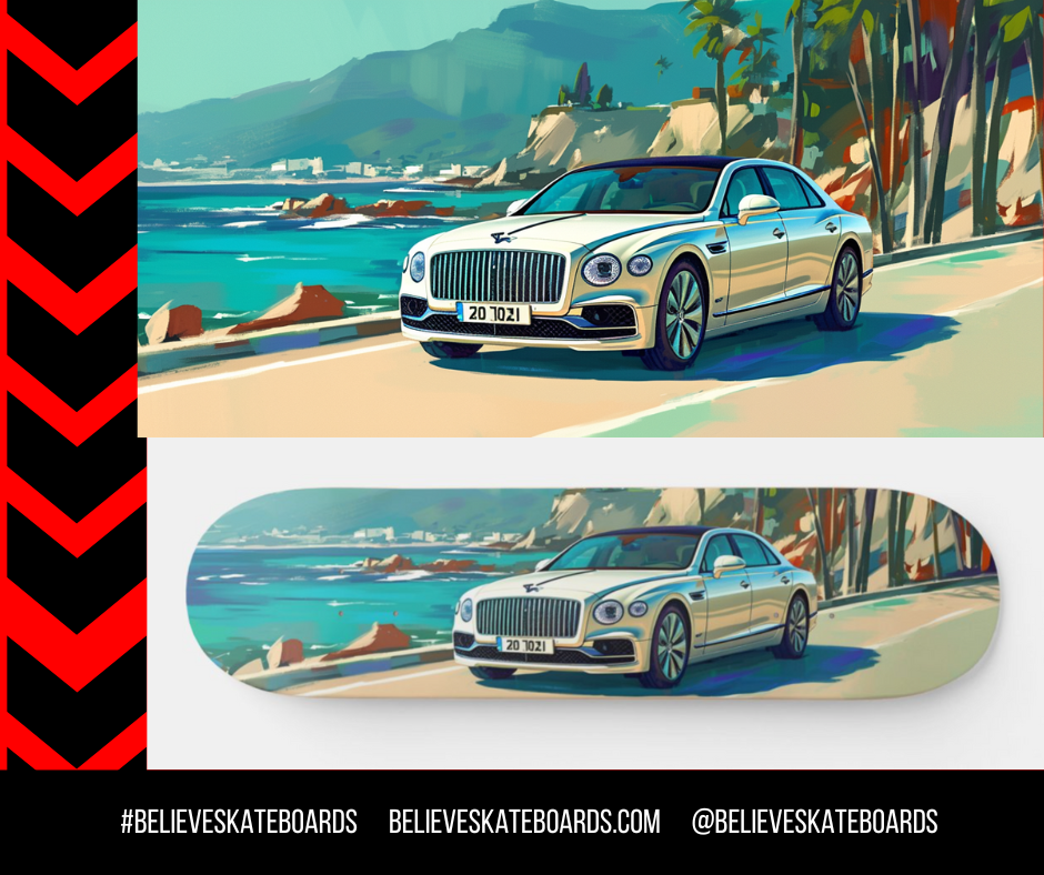 Bentley Automotive Art Skateboard Deck — Design 07