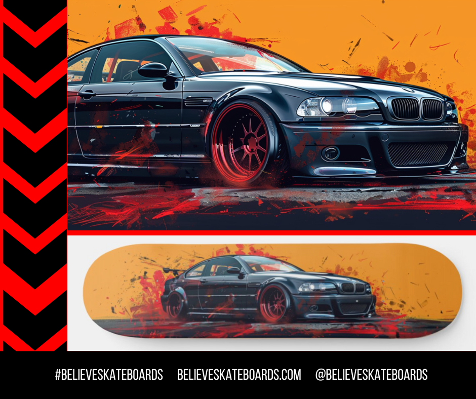 BMW Automotive Art Skateboard Deck — Design 42