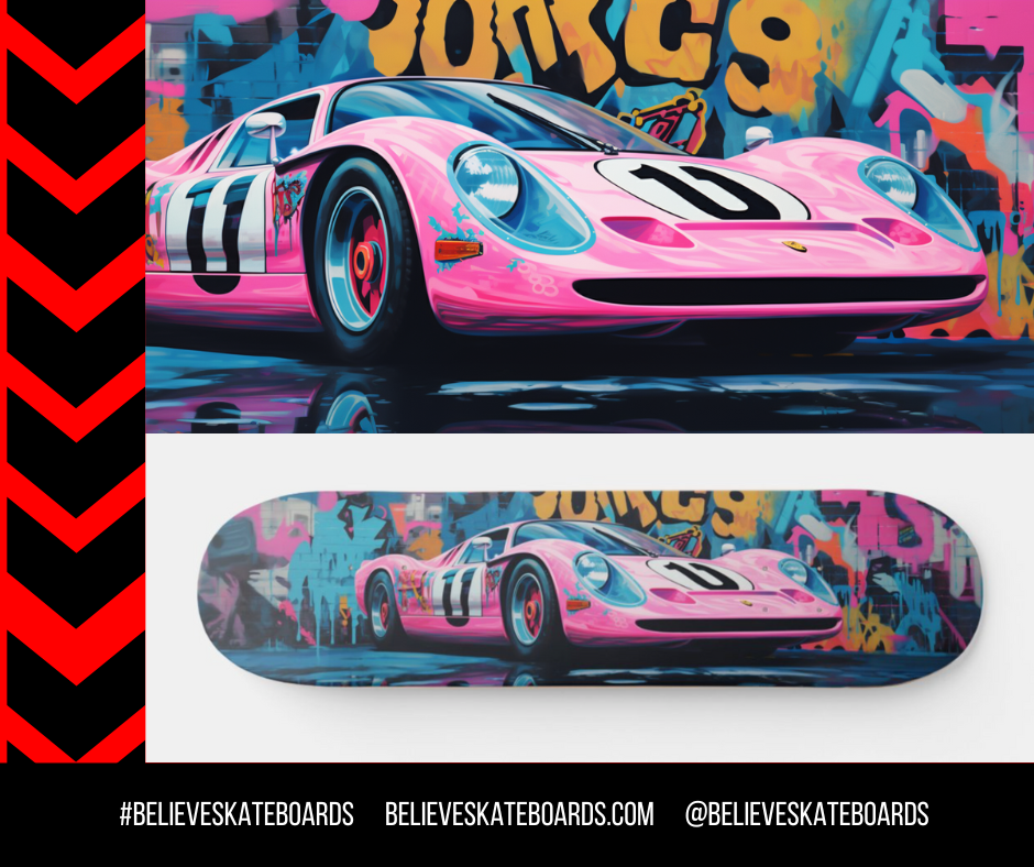 Porsche Automotive Art Skateboard Deck — Design 25