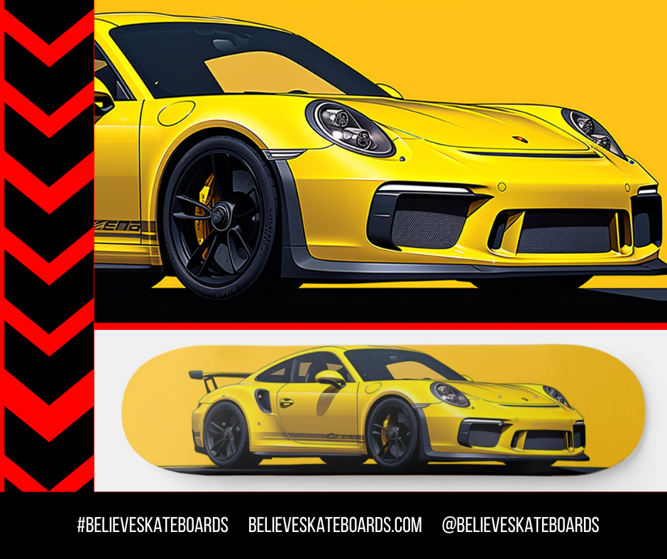 Porsche Automotive Art Skateboard Deck — Design 40