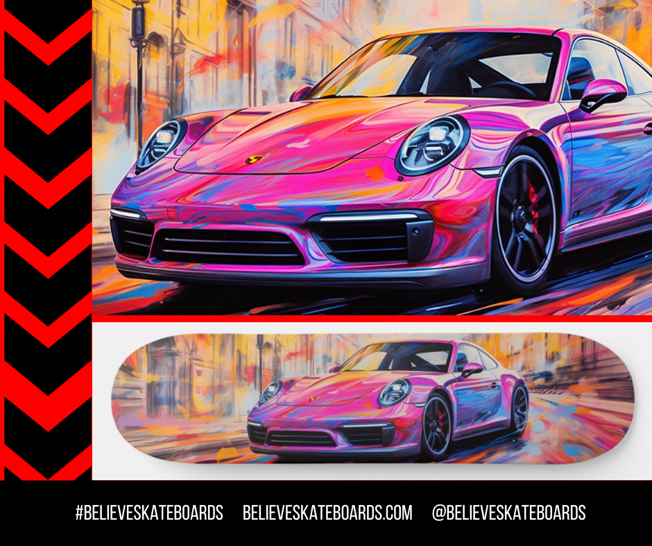 Porsche Automotive Art Skateboard Deck — Design 05