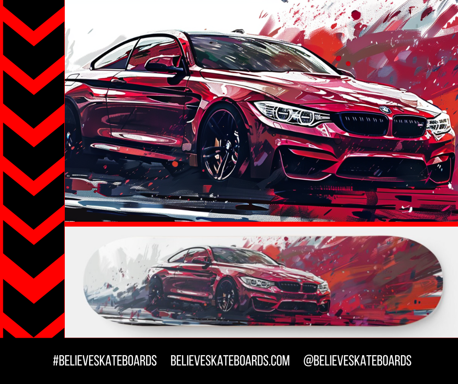 BMW Automotive Art Skateboard Deck — Design 04