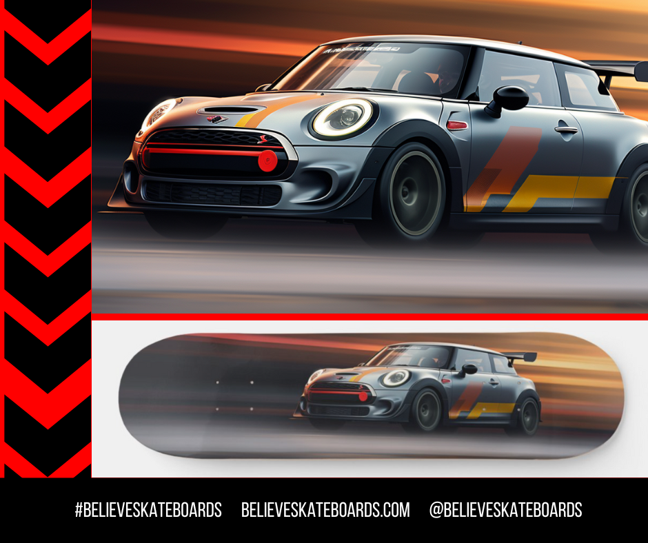 Mini Cooper Automotive Art Skateboard Deck — Design 06