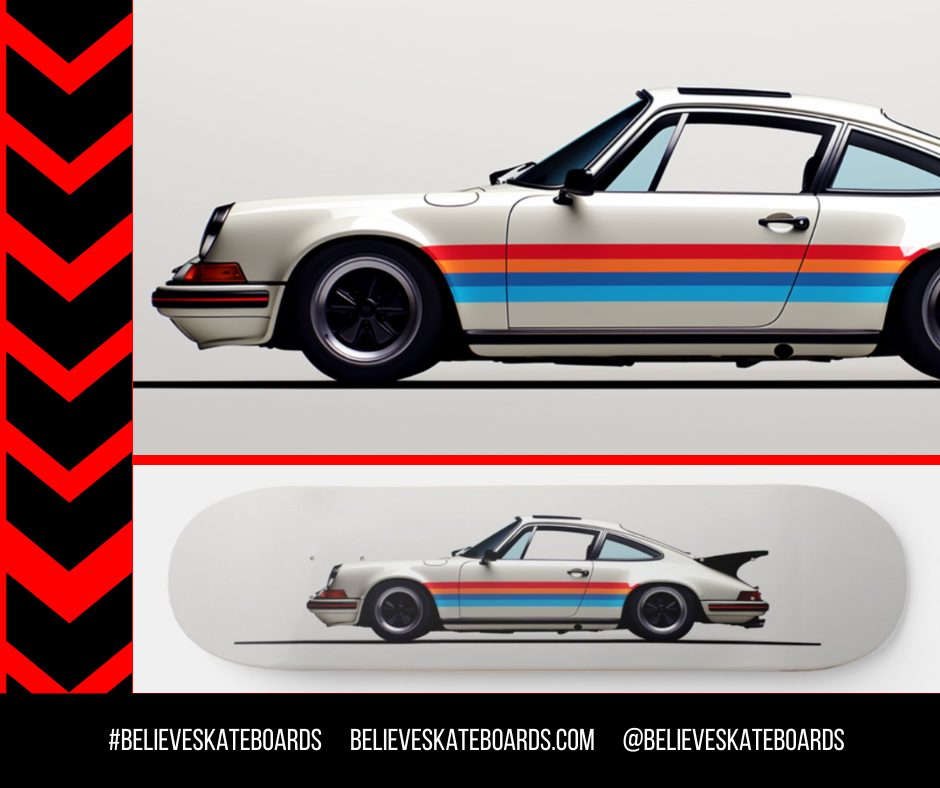 Porsche Automotive Art Skateboard Deck — Design 51