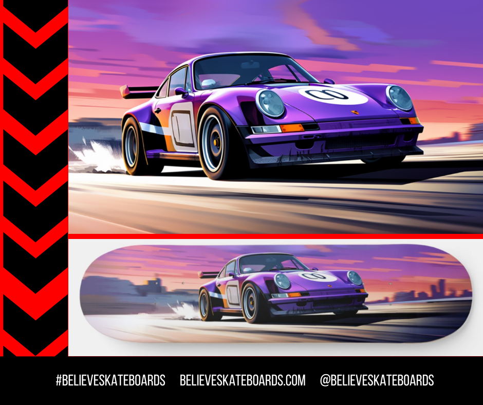 Porsche Automotive Art Skateboard Deck — Design 41