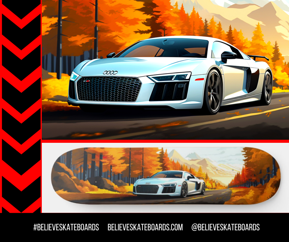Audi Automotive Art Skateboard Deck — Design 07