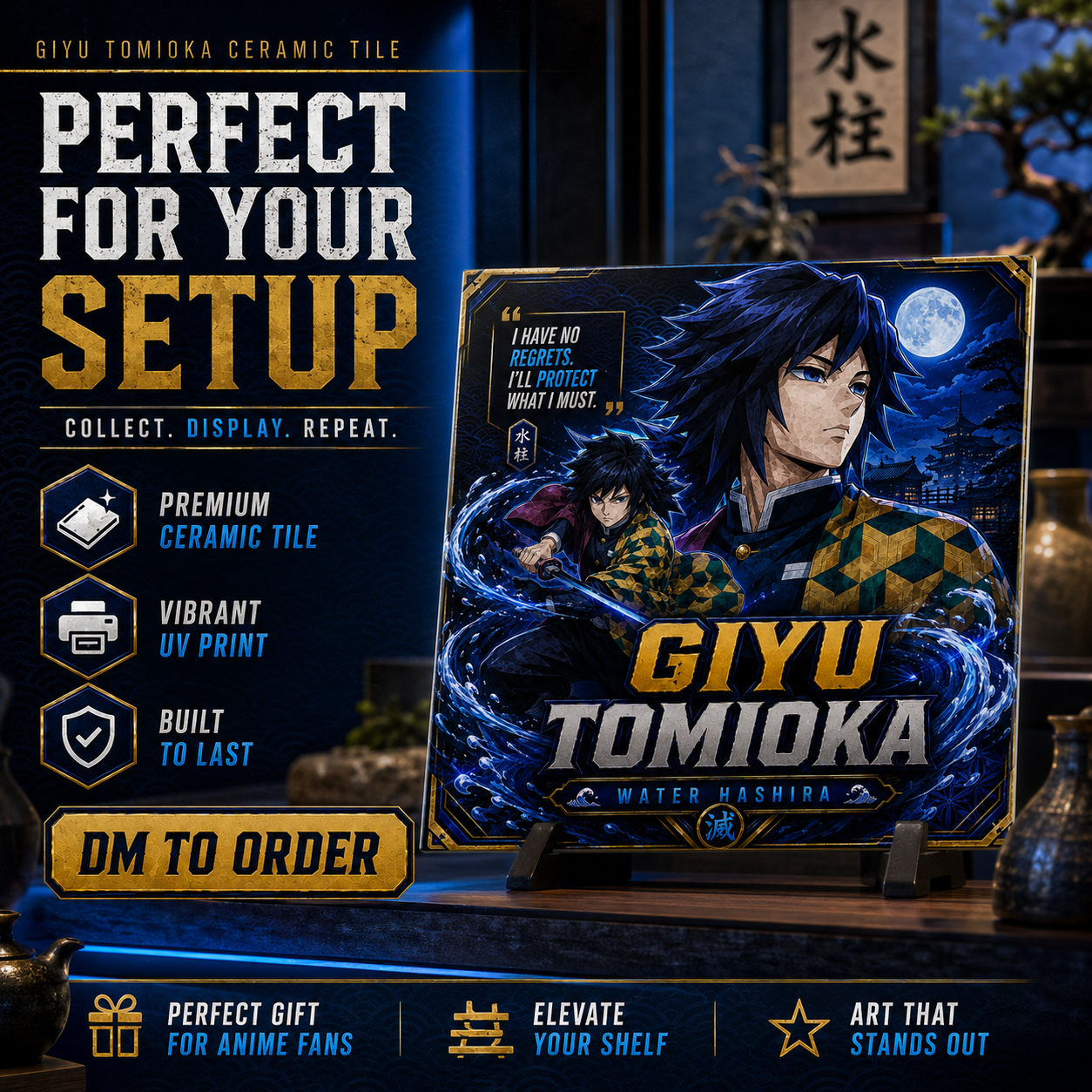 Slayer of Demons- Tomioka- 4x4 Tile