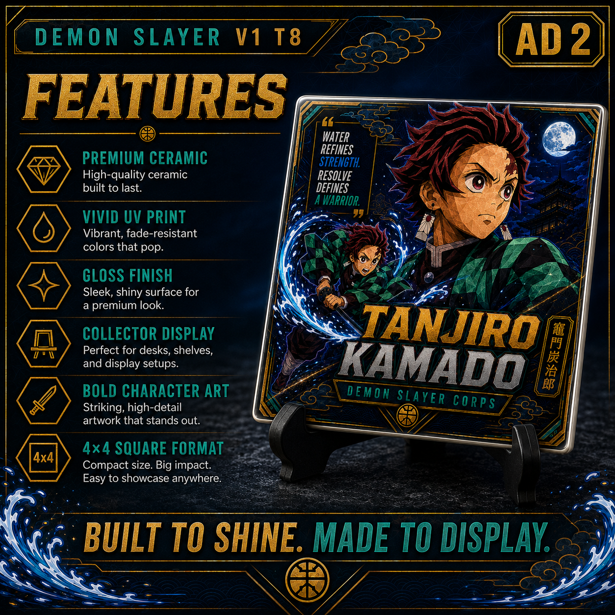 Slayer of Demons- Tanjiro- 4x4 Tile