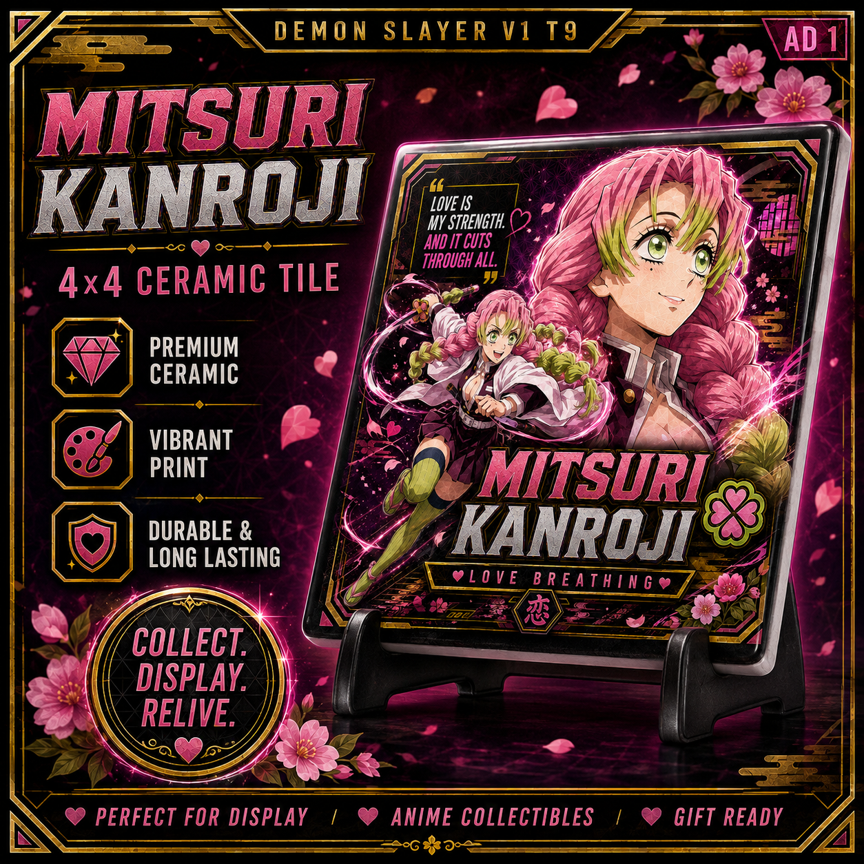 Slayer of Demons- Mitsuri- 4x4 Tile