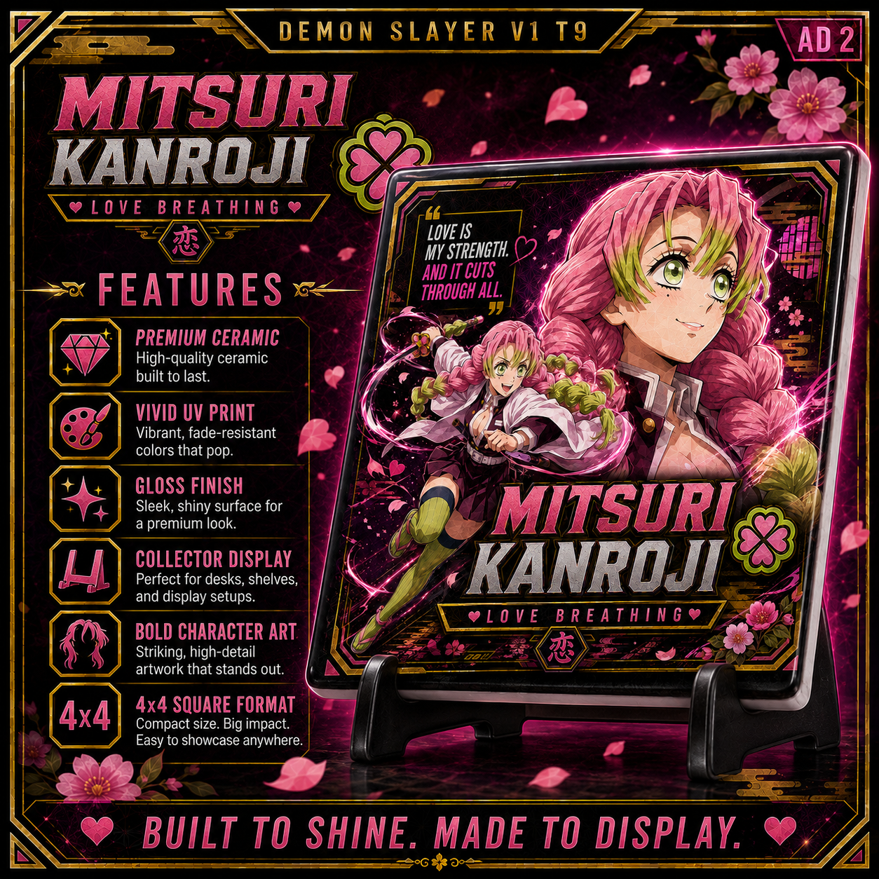 Slayer of Demons- Mitsuri- 4x4 Tile