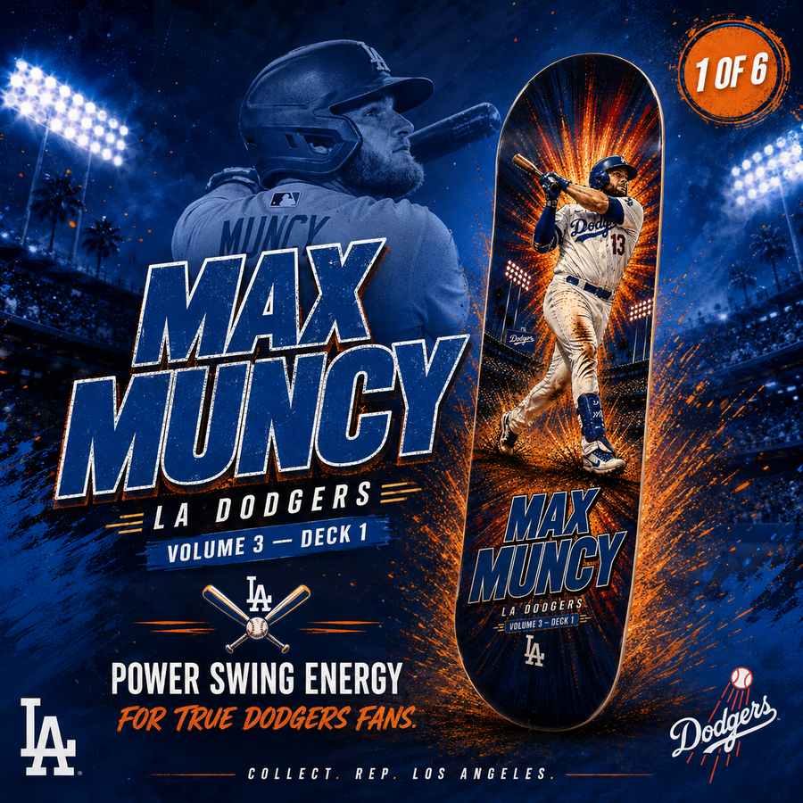 LA Baseball Muncy Hero- Customized Skateboard