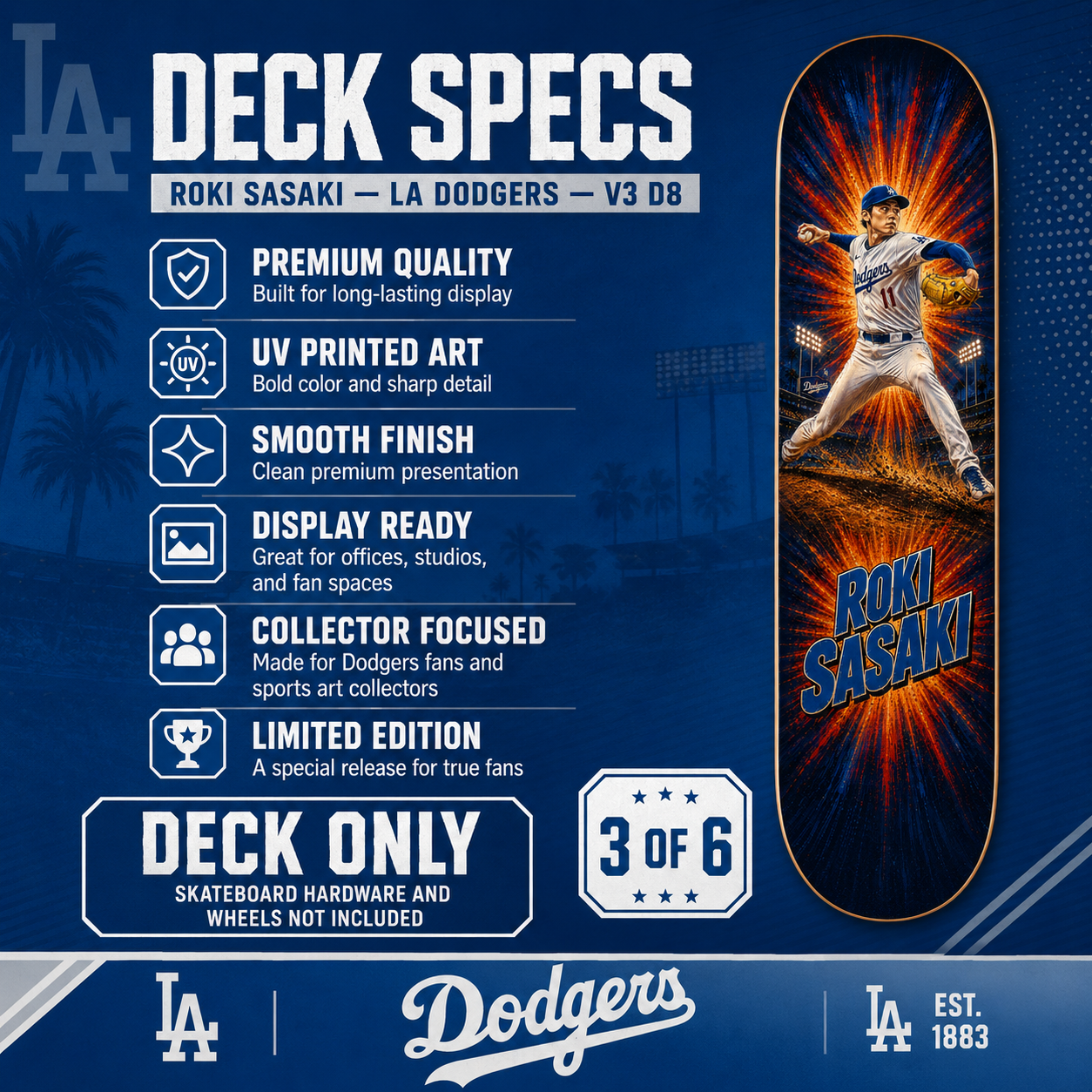 LA Baseball Sasaki Hero- Customized Skateboard