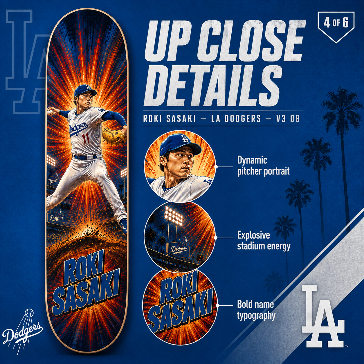 LA Baseball Sasaki Hero- Customized Skateboard