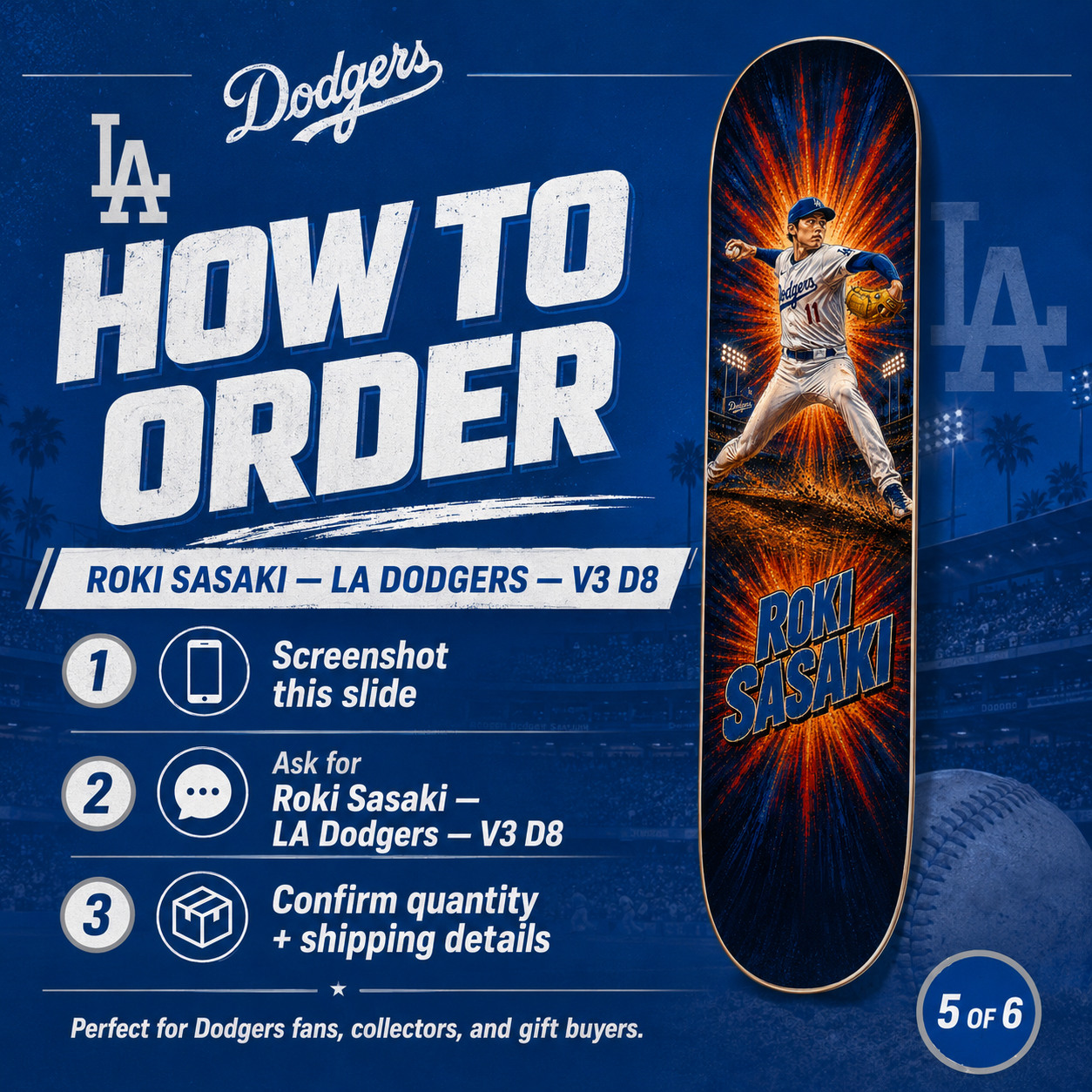 LA Baseball Sasaki Hero- Customized Skateboard