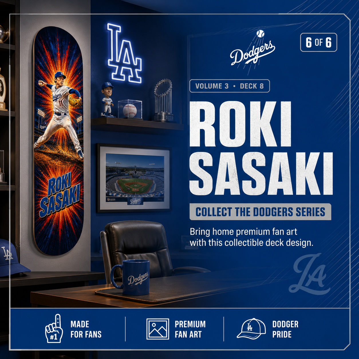 LA Baseball Sasaki Hero- Customized Skateboard