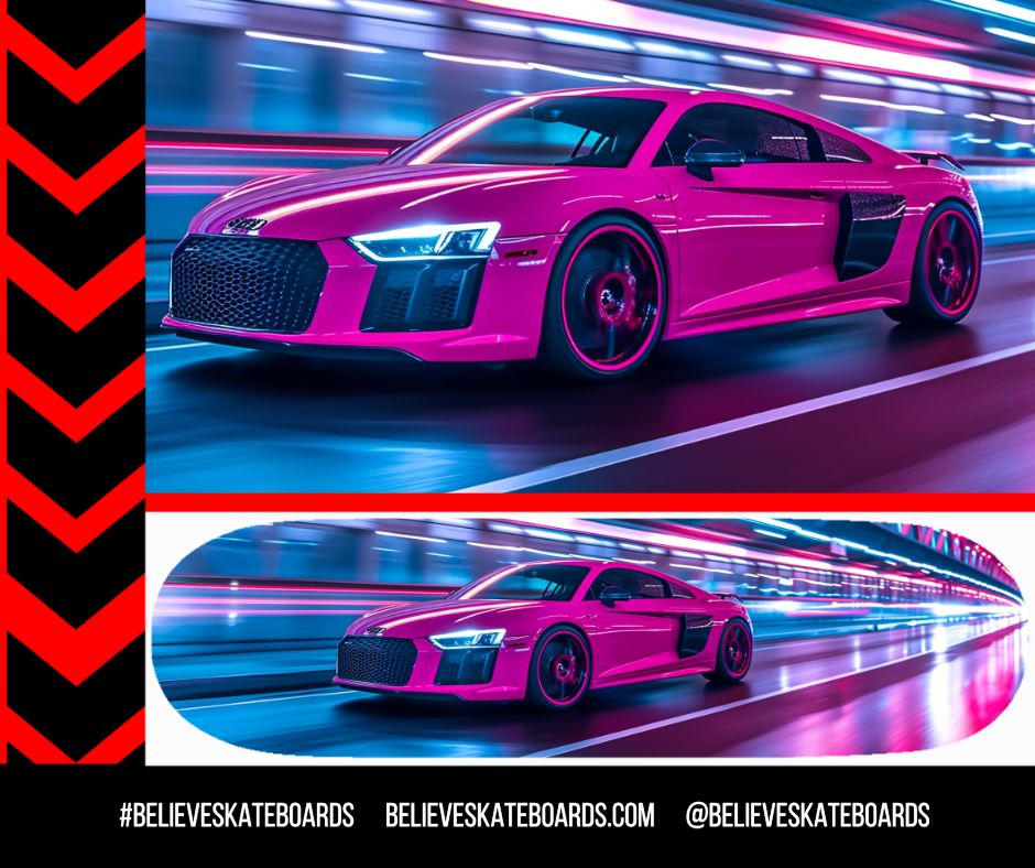 Audi Automotive Art Skateboard Deck — Design 22