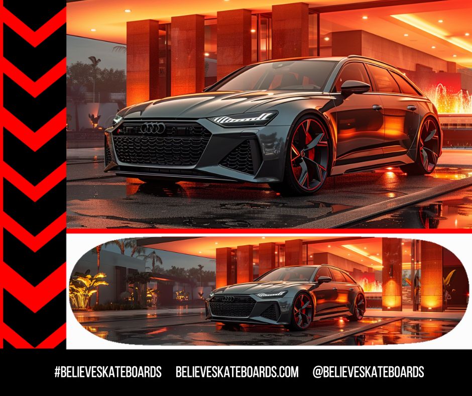 Audi Automotive Art Skateboard Deck — Design 19
