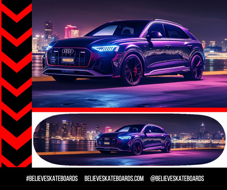 Audi Automotive Art Skateboard Deck — Design 17