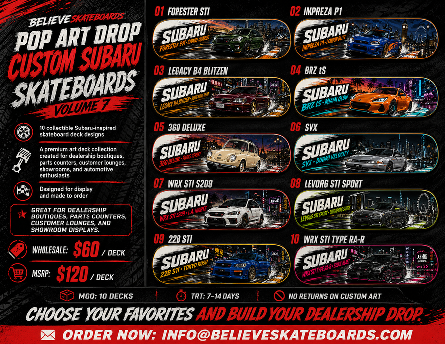 SUBARU SKATEBOARD DROP- VOLUME 7