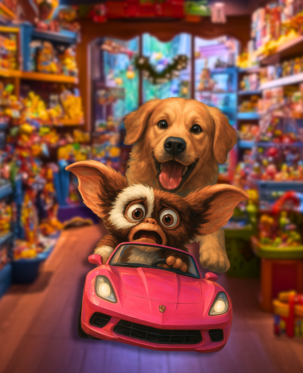 Toy Car Chase- Custom Canvas Wall Art