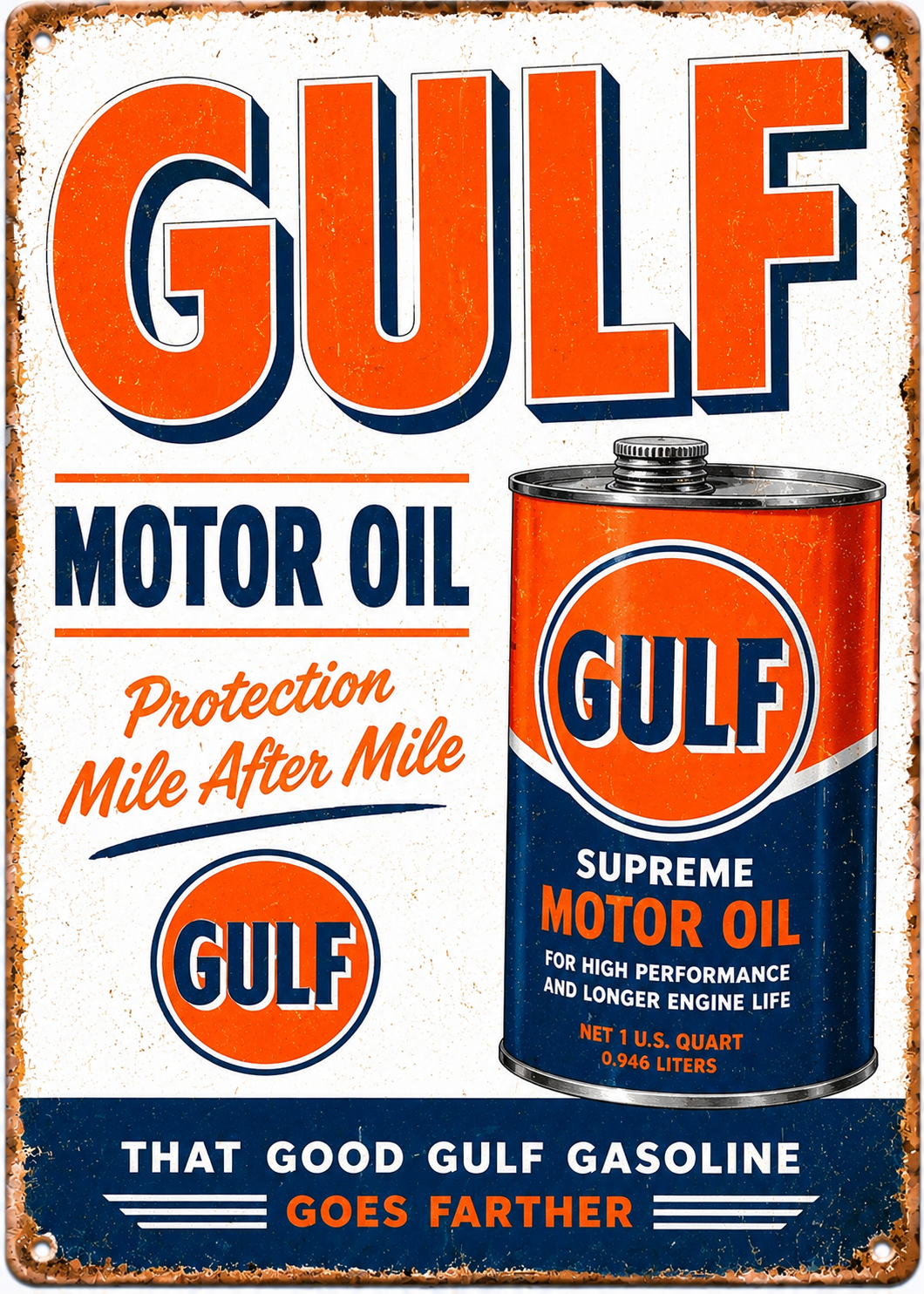 Gulf Motor Oil- Custom 5x7 Canvas