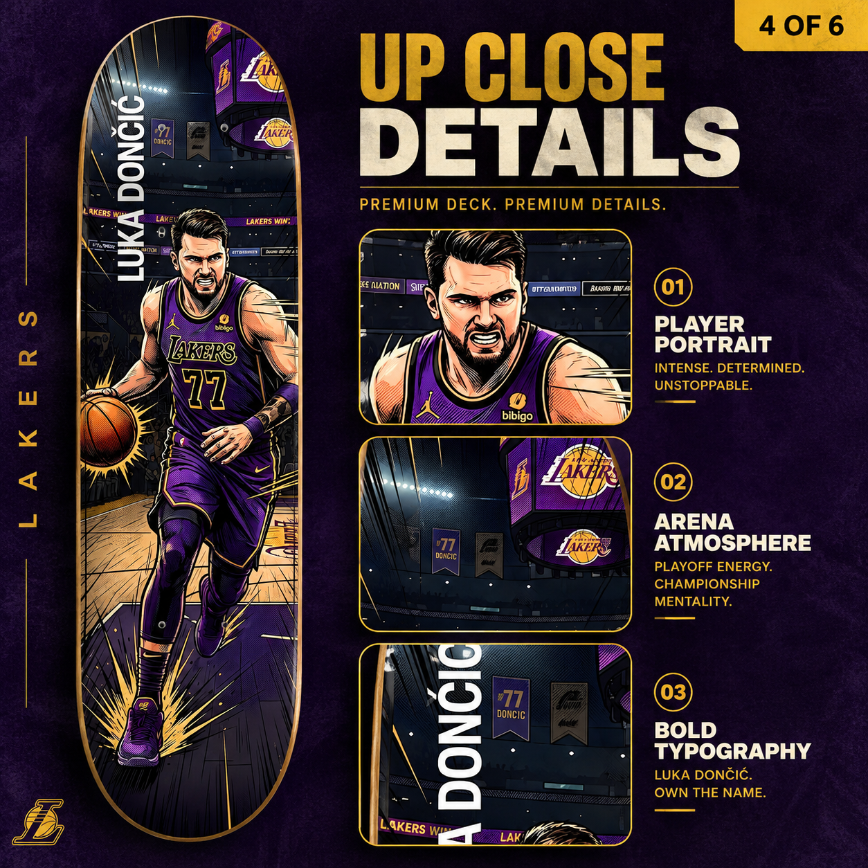 LA Basketball Luka- Customized Skateboard