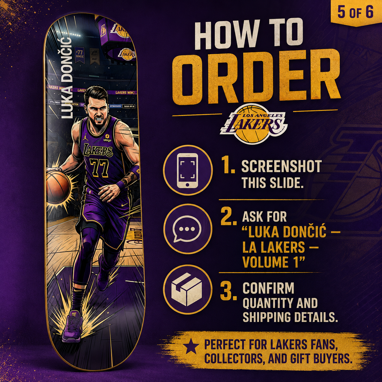 LA Basketball Luka- Customized Skateboard