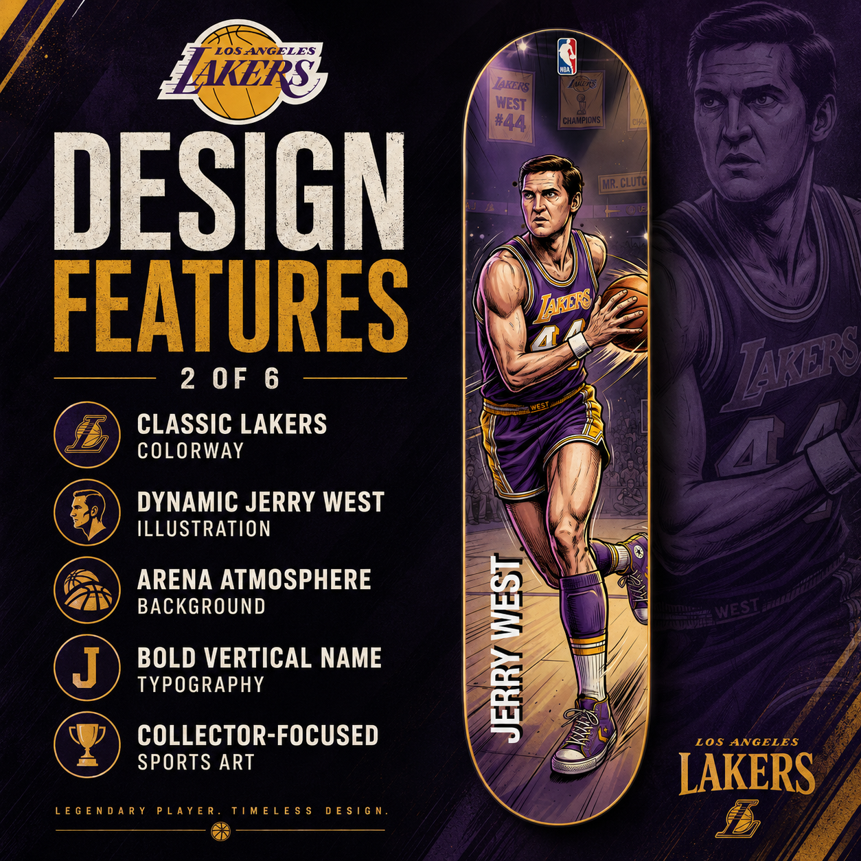 LA Basketball Mr West- Customized Skateboard