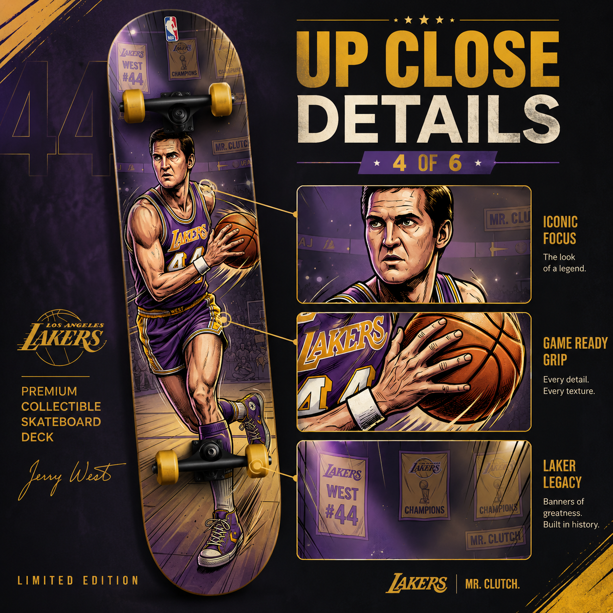 LA Basketball Mr West- Customized Skateboard