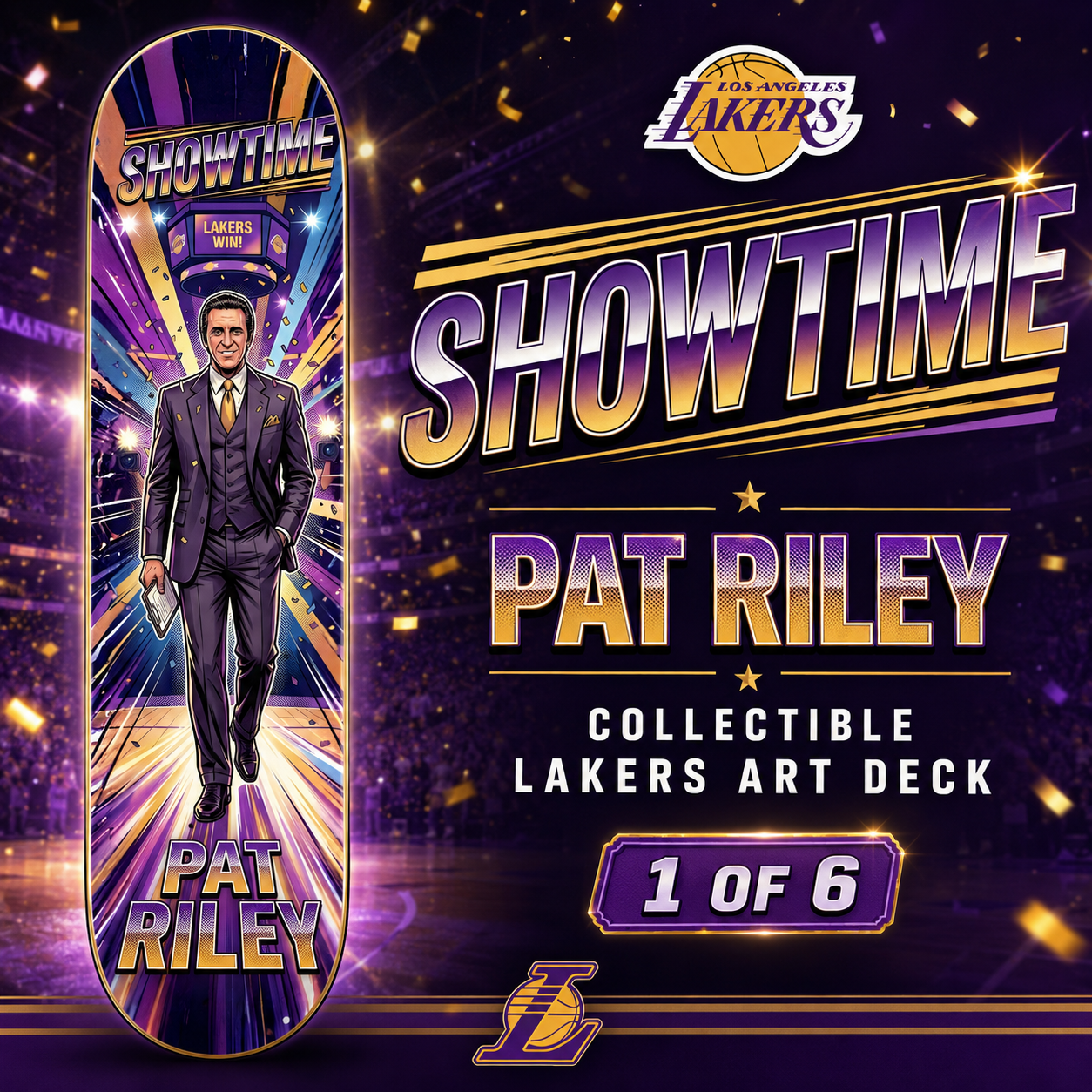 LA Basketball Coach Riley- Customized Skateboard