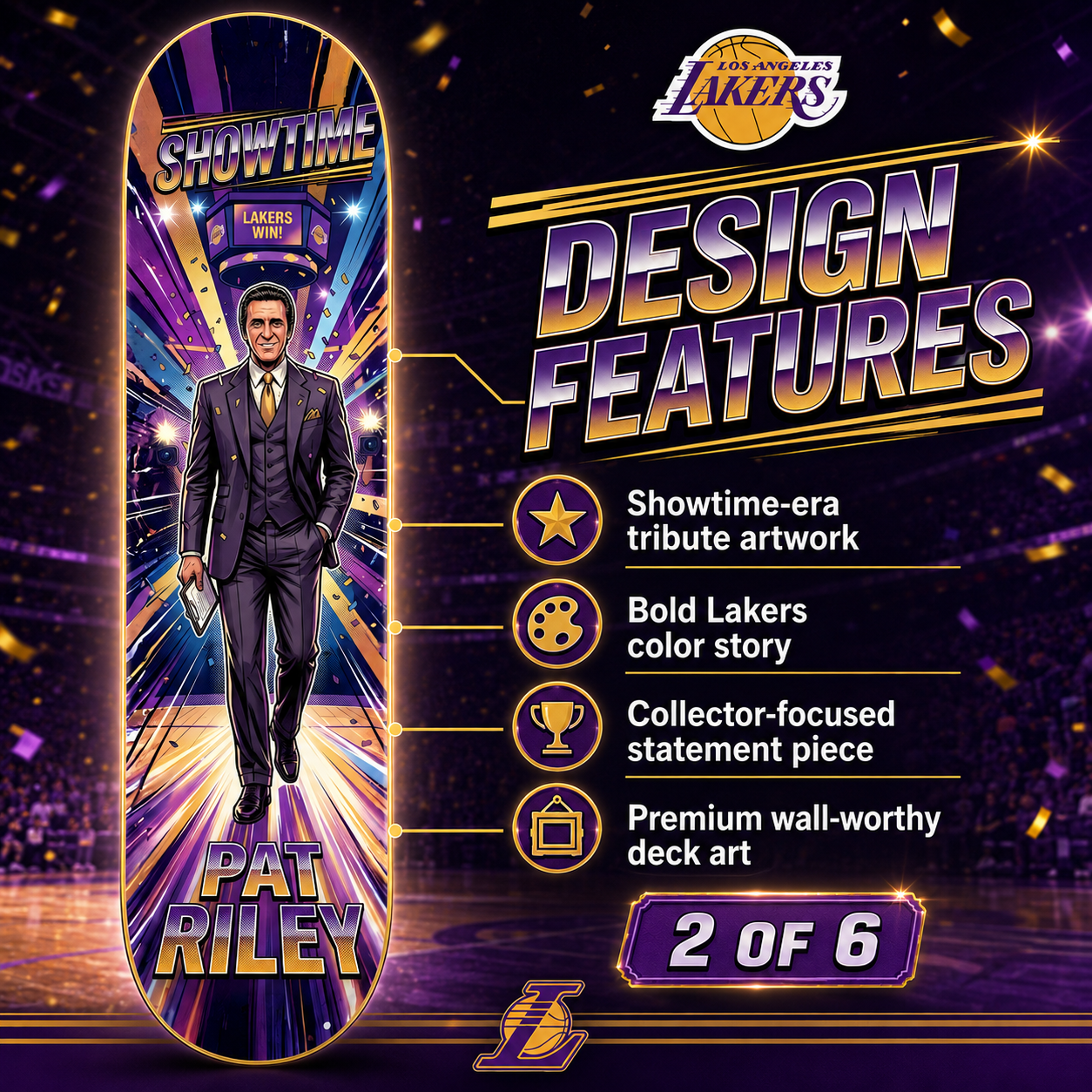 LA Basketball Coach Riley- Customized Skateboard