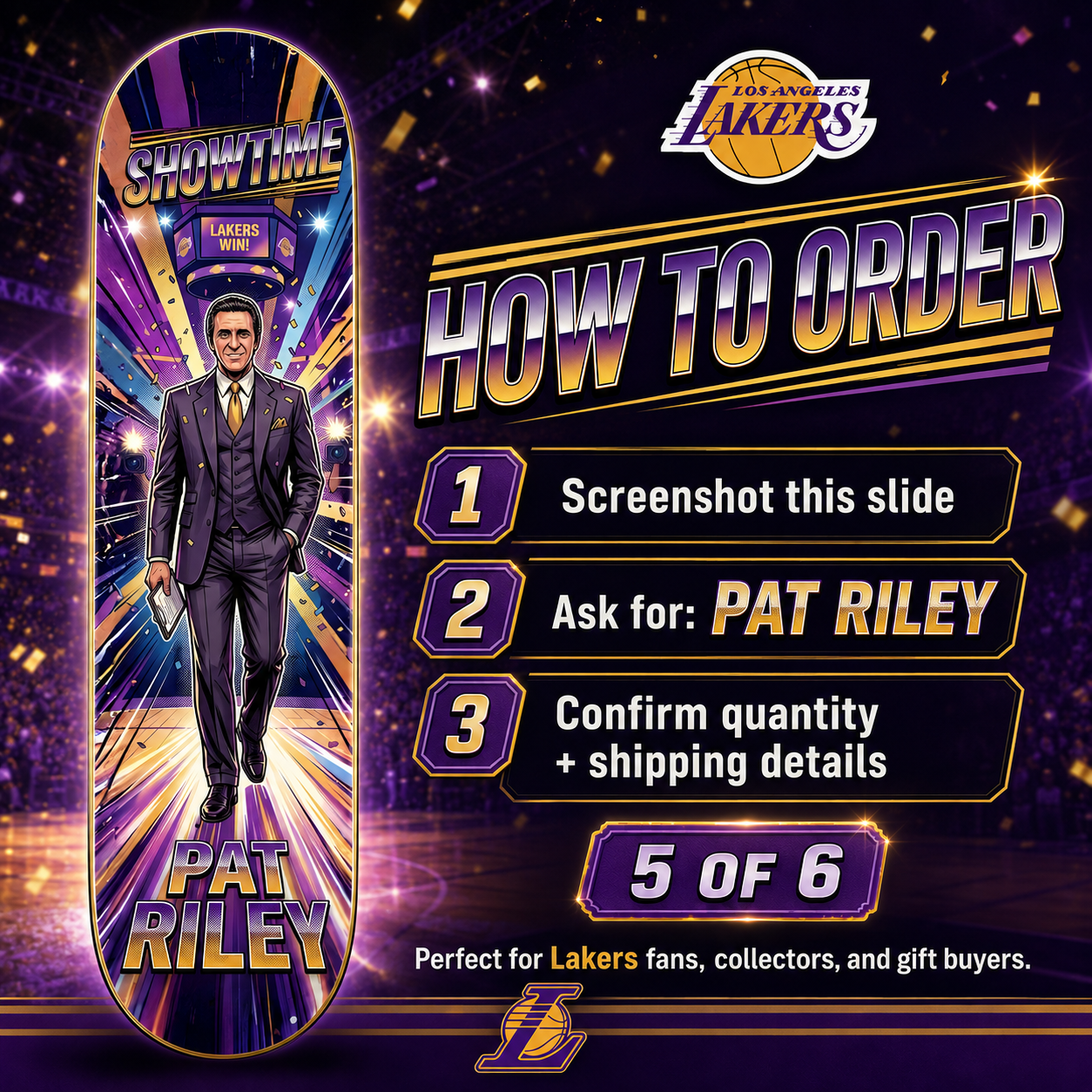LA Basketball Coach Riley- Customized Skateboard