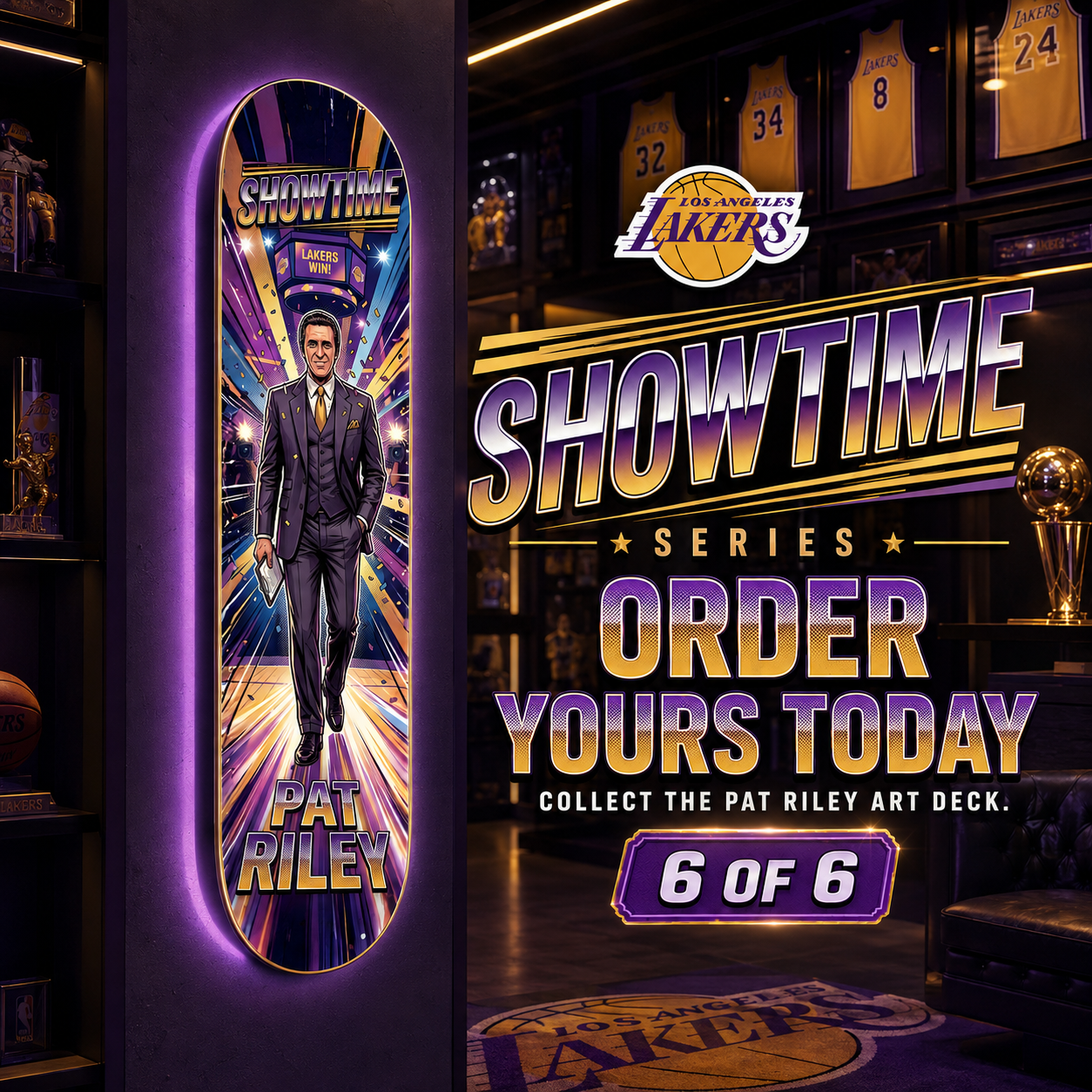 LA Basketball Coach Riley- Customized Skateboard