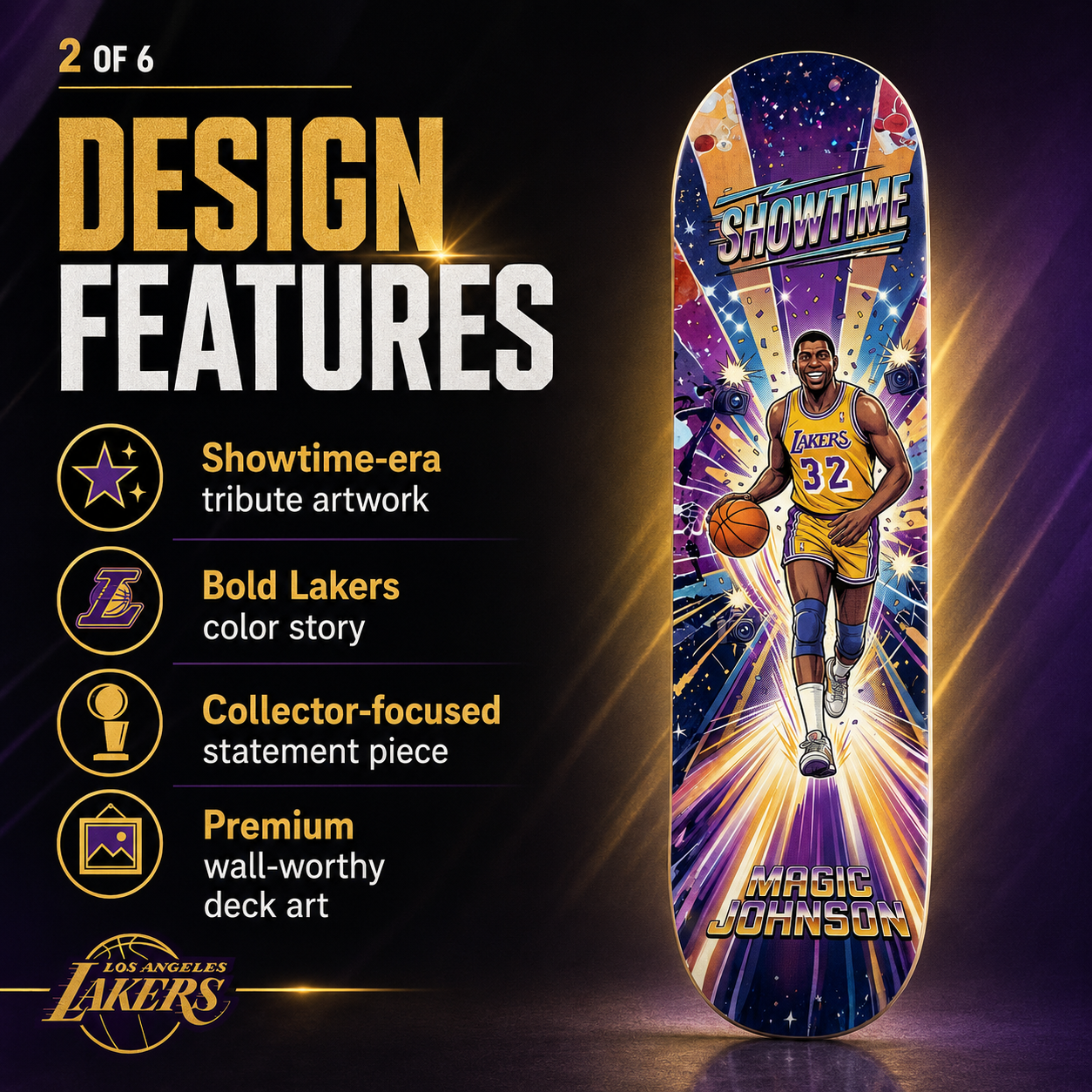 LA Basketball Showtime- Customized Skateboard