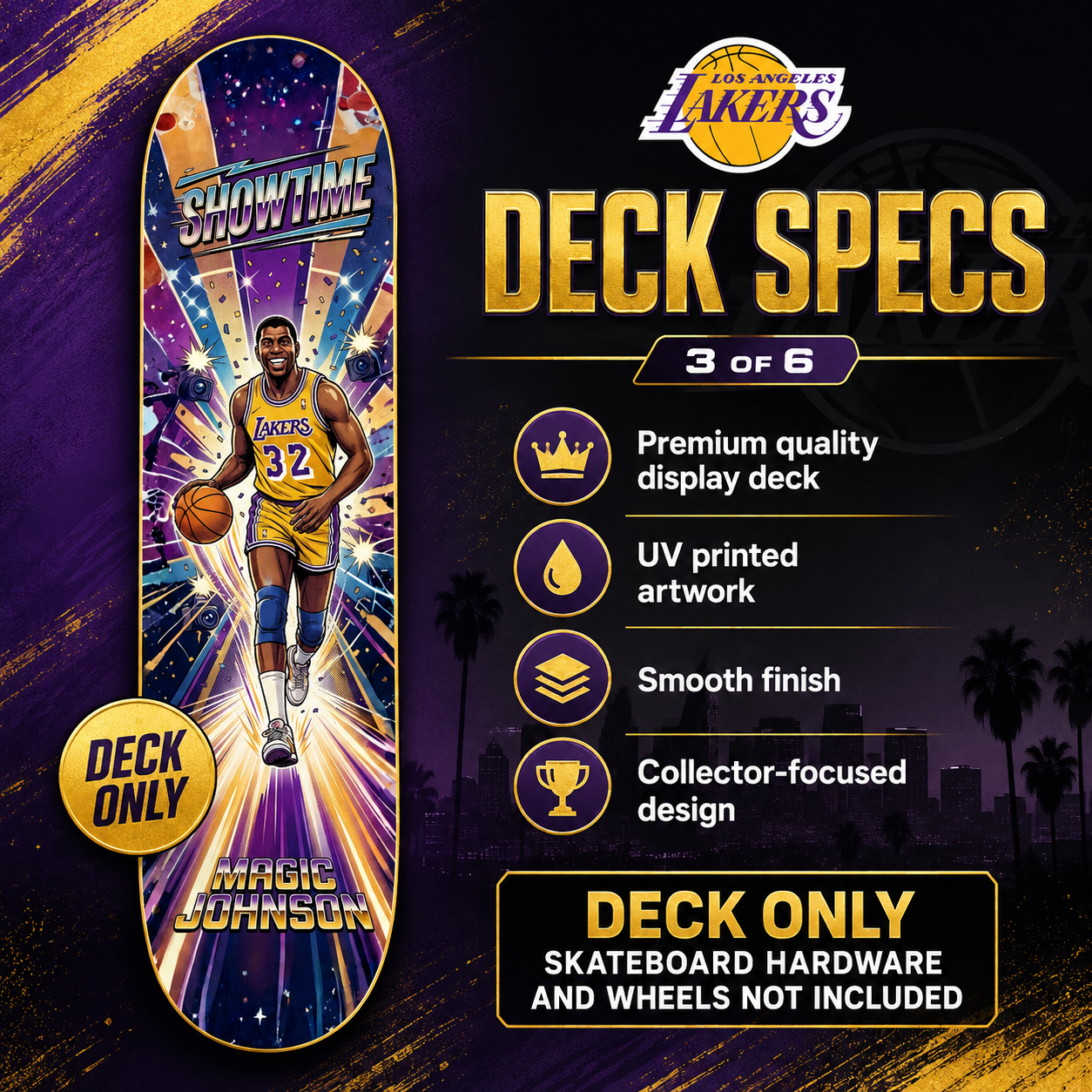 LA Basketball Showtime- Customized Skateboard