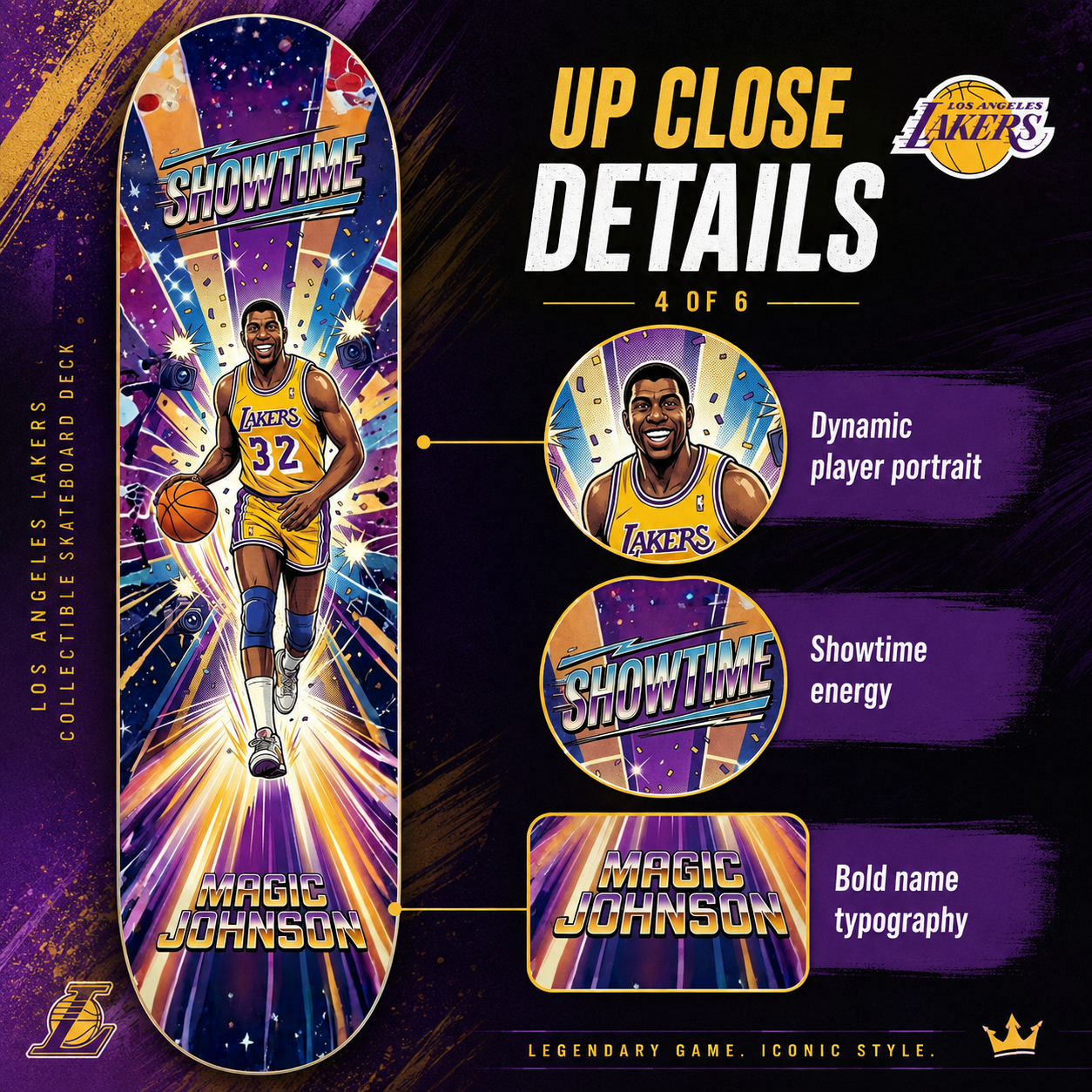 LA Basketball Showtime- Customized Skateboard